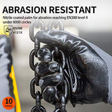 ▶ Guantes de jardinería  de Trabajo y Jardinería con Revestimiento de Nitrilo (Tamaño 7/S, Negro, NT2110)