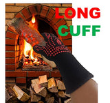 Guantes de barbacoa, 1664 °F, certificado EN407. Extremadamente resistente al calor, manga larga, antideslizante, absorción de sudor, más fácil y seguro para asar, barbacoa, ahumar, cocinar, hornear, sostener ollas.