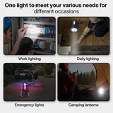 🔦 Linterna recargable Foco LED recargable, 6 modos de luz IPX4, resistente a la lluvia, lámpara de emergencia de 100 K + horas de vida útil, linterna superbrillante de 6000 lm con cargador AC/USB a DC Mini trípode