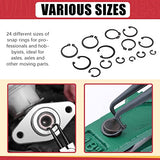 💢 HILITCHI 261 anillos de retención externos de aleación de acero de 16 tamaños de 4 mm a 30 mm, anillo de clip de retención interno con alicates de anillo de presión 4 en 1, clips de pasador de muñeca, proyectos de reparación externos internos