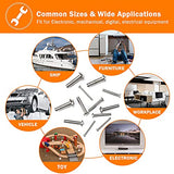 ▶1220 piezas de tornillos de cabeza plana plateada, tuercas planas M2 M3 M4 M5 304 de acero inoxidable Tornillo pernos con 4 llaves hexagonales