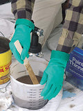 ▶ Guantes resistentes a los productos químicos de nitrilo sin forro, talla grande (12 pares), Verde claro, Large