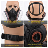 Jabey Respirador Reutilizable de Media Cara 6200 de Gas Protección respiratoria Respiradores para Pintar Vapor orgánico Soldadura Pulido Carpintería y Otra protección Laboral
