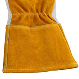 ▶ Guantes de jardinería de piel para mujeres y hombres, guantes transpirables de poda con guanteletes a prueba de espinas, mangas largas de piel de vaca para jardinero y granjero (XL)