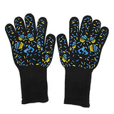 ▶ Guantes ignífugos de 800 Fire 1482 ° F Para Horno Resistente A Altas Temperaturas, Guantes de Trabajo Antideslizantes Con Puño Largo Extendido Para Cocinar A La Parrilla (1 Par)