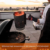 ▶ Guantes ignífugos de Barbacoa, 1 Par Guantes de Horno Resistentes Al Calor Extremo hasta 800°C / 1472°F, Silicona Antideslizante Guantes de Cocina Universales para Parrilla, Hornear, Microondas y Chimenea Rojo