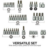 ▶ NEIKO Premium Master Combination Bit Socket Set | 45 Piece | SAE and MM | 1/4" and 3/8” Drive | Torx | Hex | External Torx | Screwdriver | S2 Steel Bits | Cr-V Steel Sockets