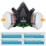 ▶ Media máscara Cubierta reutilizable de media cara, respirador de medio polvo con filtros reemplazables y reutilizables, cubierta facial de pintura para pintura, pulido a máquina, soldadura y otra protección de trabajo (mediano)..