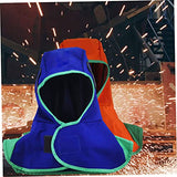 ▶ Capucha de soldadura Resistente al calor Casco de nylon Cuello con cuello soldador Protección de seguridad Blish Azul, Capucha de soldadura de nylon