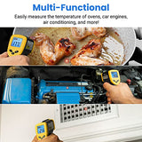 Termómetro pistola de temperatura infrarrojo láser digital sin contacto, -58 ℉ ~ 1022 ℉ (-50 ℃ ～ 550 ℃), Amarillo y Negro