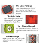 RISOON Luz de advertencia estroboscópica solar, con fuerte base magnética intermitente, control inalámbrico de 360° que se enciende automáticamente a prueba de agua IP65 para construcción, tráfico, fábrica, señales de seguridad (rojo)