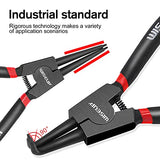 ▶ WISEUP Juego Alicates Para Anillos Seguridad Con 225 Piezas Juego Anillos Retención 4 Piezas 7 Pulgadas (Diámetro La Punta 1/20") Kit Alicates Para Anillos Seguridad Alicates M