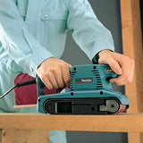 Makita 9911 Lijadora de cinturón de velocidad variable de 5.6 amperios, 3 x 18 pulgadas, con bolsa de polvo de tela (descontinuada por el fabricante)