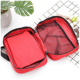 PAXLamb Bolsa plegable de primeros auxilios vacía bolsa de almacenamiento médica bolsa de almacenamiento plegable roja para kits de primeros auxilios de emergencia, kit de primeros auxilios, aspiradora (rojo con tamaño de 9,8 x 7,1 x 3,1 pulgadas)