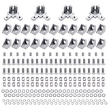 Hilitchi Juego de 230 conectores de perfil de aluminio que incluye soporte de esquina, soporte de esquina de extremo de 3 vías, tuerca de ranura en T, tornillo de tornillo de botón con brida para perfil de extrusión de aluminio de la serie 2020