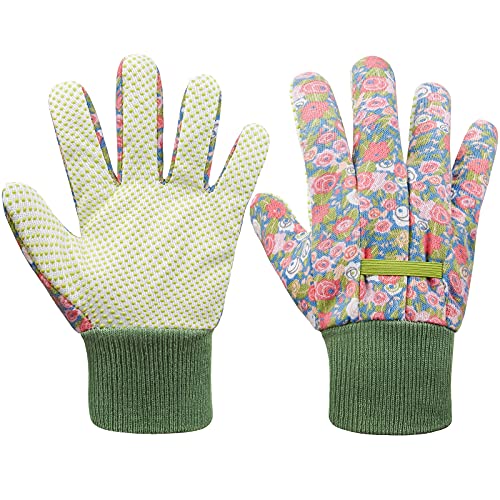 ▶ Guantes de jardinería para niños de 6 a 9 años, 3 pares de guantes de jardín antideslizantes para niños y niñas