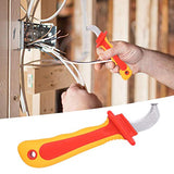 ▶ KNIPEX , Cuchillo de Electricista de Aislamiento, Cuchillo Antimagnético, Pelacables de Electricista, Cortador IEC60900 1000V Lineman Hawkbill Fast Strip