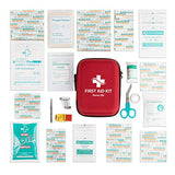First Aid Kit for Emergency - 150 Piece - Car, Home, Travel, Camping, Hiking or Office - Reflective Cross and Red Case Fully Packed w/Medical Supplies