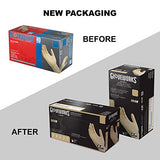 ▶ Guantes de látex HD industriales marfil, caja de 1000, 8 mil, tamaño pequeño, sin polvo, texturizados, desechables, ILHD42100