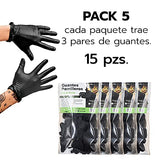 ▶  Guantes de Nitrilo Parrilleros - 15 Pares de Guantes para el Asador de Alto Rendimiento - Ideal para Cocinar y Usar en la Parrilla - Pack de 5 Paquetes de 3 Pares de Guantes c/u