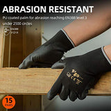 ▶ Guantes de jardinería  y Guantes Trabajo Ligero (Negro, Tamaño 7/S, PU2103)
