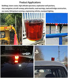 RISOON Luz de advertencia estroboscópica solar, con fuerte base magnética intermitente, control inalámbrico de 360° que se enciende automáticamente a prueba de agua IP65 para construcción, tráfico, fábrica, señales de seguridad (rojo)
