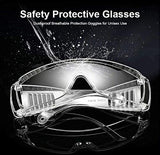 ▶  Gafas de seguridad de protección para los ojos, lentes industriales transparentes antiniebla, máxima protección UV, antideslumbramiento, resistente a los arañazos para protección personal, construcción, tiro, trabajo de laboratorio, 1 unidad