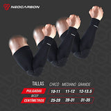 NeoCarbon Codera Deportiva de Neopreno contra Impacto (1 par), Compresión Ajustable para Brazo con Protector de Espuma en el Codo, Negro Chica