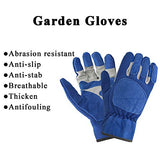 ▶ Guantes de jardinería , guantes de jardinería a prueba de espinas para hombres y mujeres, guantes resistentes a los arañazos, buen agarre para cortar madera, pesca, conducir, jardín, patio, trabajo (azul)