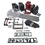 Herramientas de carpintería Kit de fabricación de letreros para routers - 2.5 pulgadas y 1.5 pulgadas. Letras horizontales (166 plantillas), 1.5 pulgadas y 2.5 pulgadas. Números verticales (80 plantillas) - 3/8 pulgadas. Broca de router incluida,