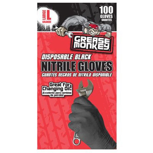 GREASE MONKEY Disposable Nitrile Gloves, Pack of 100, Large