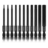 ▶ NEIKO Hex Allen Power Bit Set, 11-Piece SAE Sizes 1/16 to 5/16 | Magnetic Hex Head Bits | 3 Quick Release Shanks | Premium S2 Steel | Compatible with Power Drills and Impact Drivers
