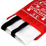 ▶ Manta de incendio, manta de supresión de incendios, 40 x 40 pulgadas + 3 ganchos y 3 guantes, manta para fuego de cocina, manta ignífuga, mantas ignífugas de fibra de vidrio, manta de seguridad contra incendios para emergencia