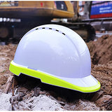 ▶ Casco de Seguridad Industrial, Casco Anticolisión Transpirable ABS, Casco de Protección Industrial para Obra con Tiras Reflectantes, para Alimentación/Construcción/Túnel