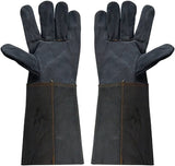 ▶ Guantes de soldador, guantes de trabajo protectores, guantes de cuero de guantes de soldadura Guantes de cuero de cuero que trabaja en el jardín protector contra el guiso de ma