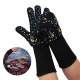 ▶ Guantes ignífugos de 800 Fire 1482 ° F Para Horno Resistente A Altas Temperaturas, Guantes de Trabajo Antideslizantes Con Puño Largo Extendido Para Cocinar A La Parrilla (1 Par)