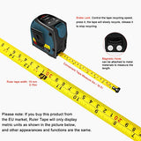 ▶ Cinta métrica láser 2 en 1, medición láser silenciosa de 40 m, pantalla LCD de color recargable USB, distancia de medición, impermeable IP54, longitud de cinta de 5 m, revestimiento de nailon para bricolaje de DTAPE