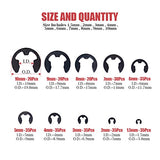 💢 Hilitchi 300-Pcs Alloy Steel E-Clip Circlip External Retaining Ring Assortment Set - 1.5mm to 10mm