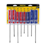 ▶ PRETUL Pretul  Juego de 8 desarmadores, mango de PVC