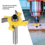 ▶ Broca fresadora de carburo cementado de 4 cuchillas, cortador de limpieza de fondo plano, herramienta de corte para fresado de carpintería(4-Blade T Slot Router Bit 6x1/4)