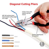 ▶Juego de 7 alicates utilitarios, incluye alicates de junta deslizante, alicates de punta larga, alicates diagonales, alicates de junta de ranura, alicates Linesman y mini alicates de punta larga, mango sumergido