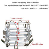 ▶ Escalera de Cuerda de Escape, Escalera de Fuego de Aleación de Aluminio, Equipo de Escape Fuego Cuerda de Alambre Escaleras de Emergencia contra Incendios(Size:8M/26.3FT)