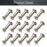 🔩 MroMax Kit de Clasificación de Tuercas Ciegas Para Pernos de Conexión M3, 20 Tornillos de Rosca de Acero al Carbono Para álbumes de Recortes, álbumes de Fotos, Encuadernación Y Reparación de Cinturones de Cuero