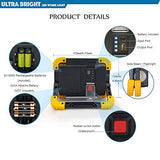 🔦 Linterna recargable SONEE - Luz de trabajo LED recargable, 1500 lm, súper brillante, impermeable, portátil, luces de trabajo COB con soporte de batería incorporado, luces de trabajo para interiores y exteriores (L802Y-2PACK)