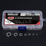 💢Hilitchi - Juego de 410 arandelas de acero inoxidable 304 (8 tamaños)