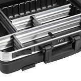 B&W International GO Caja de herramientas portátil con ruedas y tablas de bolsillo, color negro
