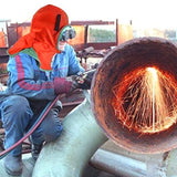 ▶ Capucha Soldador Cuello Protección Cubierta resistente al calor Cuadrito de hombro para cascos de soldadura Herramientas de soldadura electrónica de naranja