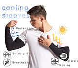 MAYOUTH - Mangas de refrigeración con protección UV para cubrir los brazos para hombres y mujeres, protector solar para golf, ciclismo, conducción, correr, baloncesto, negro X2 + blanco X2)