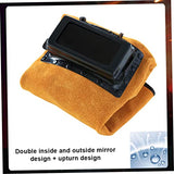 ▶ Capucha de soldadura Casco de cuero resistente al calor con lente de filtro con cuello con cuello de protección de la cara de la cara de la soldadora Accesorios de