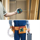 ▶ Cinta métrica láser 2 en 1, medición láser silenciosa de 40 m, pantalla LCD de color recargable USB, distancia de medición, impermeable IP54, longitud de cinta de 5 m, revestimiento de nailon para bricolaje de DTAPE